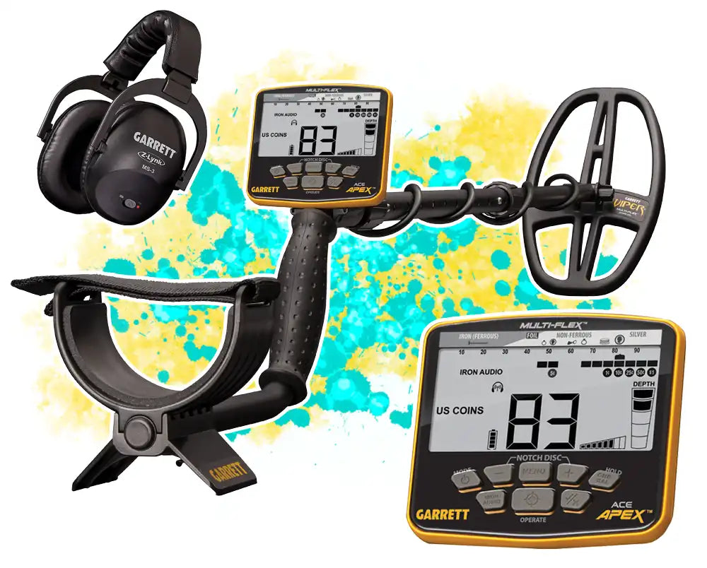 Garrett ACE Apex™ Metalldetektor mit Viper Spule und MS3 Kopfhörer