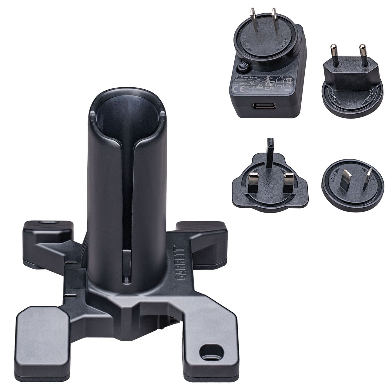 Garrett Guide Security Metalldetektor Handscanner mit Ladestation und Steckerset